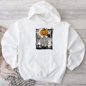 Coffee Drinking halloween shirt ideas Skeleton Pumpkin Halloween Special Hoodie 2