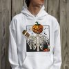 Coffee Drinking Skeleton Pumpkin Halloween Costume Women Hoodie