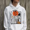 Coffee Drinking Skeleton Pumpkin Halloween Costume Women Hoodie