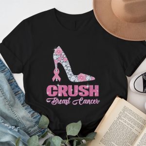 Crush Breast Cancer Bling Pink Ribbon Awareness October T Shirt 1 3