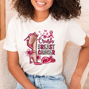 Crush Breast Cancer Bling Pink Ribbon Awareness October T Shirt 2 1