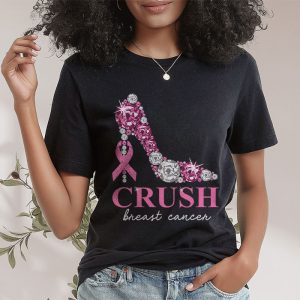 Crush Breast Cancer Bling Pink Ribbon Awareness October T Shirt 2 2