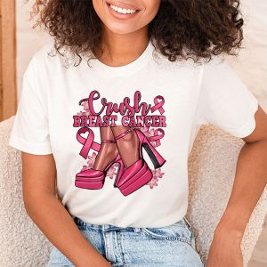 Crush Breast Cancer Bling Pink Ribbon Awareness October T Shirt 2