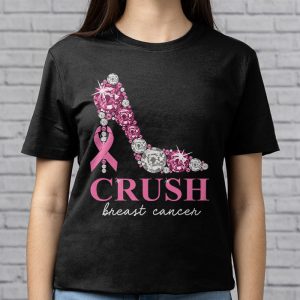 Crush Breast Cancer Bling Pink Ribbon Awareness October T Shirt 3 2