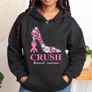 Crush Breast Cancer Bling Pink Ribbon awareness October Hoodie 1 6