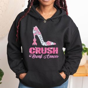 Crush Breast Cancer Bling Pink Ribbon awareness October Hoodie 1 7