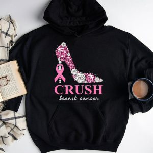 Crush Breast Cancer Bling Pink Ribbon awareness October Hoodie 3 2