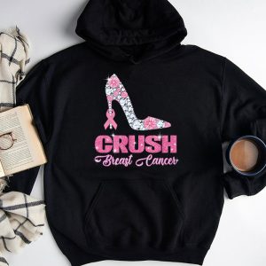 Crush Breast Cancer Bling Pink Ribbon awareness October Hoodie 3 3