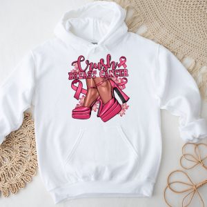 Crush Breast Cancer Bling Pink Ribbon awareness October Hoodie 3