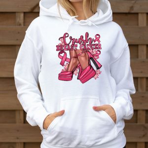 Crush Breast Cancer Bling Pink Ribbon awareness October Hoodie 3 4