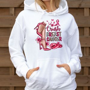 Crush Breast Cancer Bling Pink Ribbon awareness October Hoodie 3 5