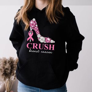 Crush Breast Cancer Bling Pink Ribbon awareness October Hoodie 3 6