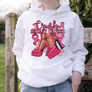 Crush Breast Cancer Bling Pink Ribbon awareness October Hoodie