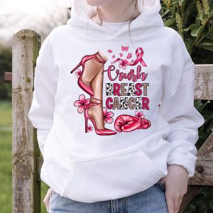 Crush Breast Cancer Bling Pink Ribbon awareness October Hoodie