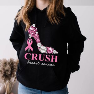 Crush Breast Cancer Bling Pink Ribbon awareness October Hoodie