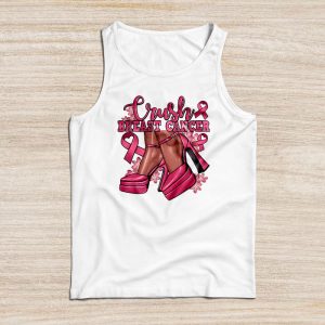 Crush Breast Cancer Bling Pink Ribbon awareness October Tank Top