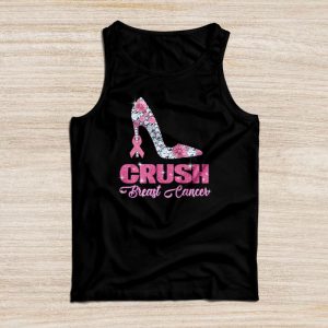 Crush Breast Cancer Bling Pink Ribbon awareness October Tank Top