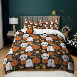 Cute Ghost Skull Web Halloween Bedding & Pillowcase