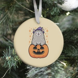 Cute Halloween Alpaca Ornament