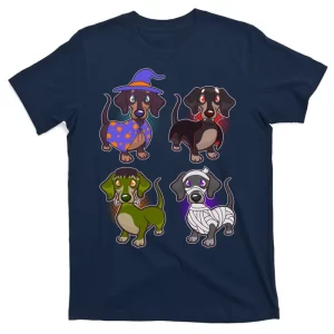 Cute Halloween Dachshunds Unisex T-Shirt For Adult Kids