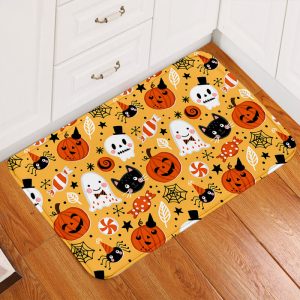 Cute Halloween Decoration Orange Doormat Welcome Mat
