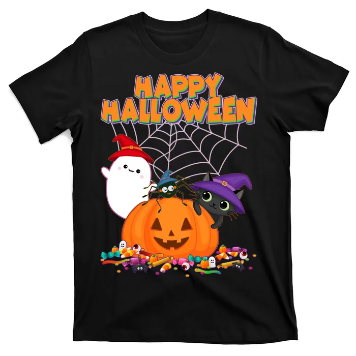 Cute Happy Halloween Friends Unisex T-Shirt For Adult Kids