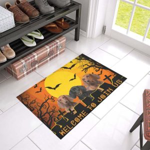 Dachshund Halloween Doormat Welcome Mat