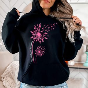 Dandelion Breast Cancer Awareness Pink Ribbon Support Gift Hoodie 2 1