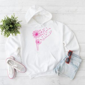 Dandelion Breast Cancer Awareness Pink Ribbon Support Gift Hoodie 2