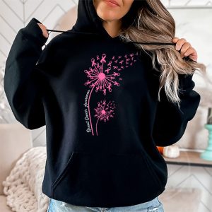 Dandelion Breast Cancer Awareness Pink Ribbon Support Gift Hoodie 2 4