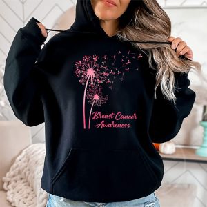 Dandelion Breast Cancer Awareness Pink Ribbon Support Gift Hoodie 2 5