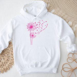 Dandelion Breast Cancer Awareness Pink Ribbon Support Gift Hoodie 3