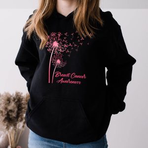 Dandelion Breast Cancer Awareness Pink Ribbon Support Gift Hoodie 3 5