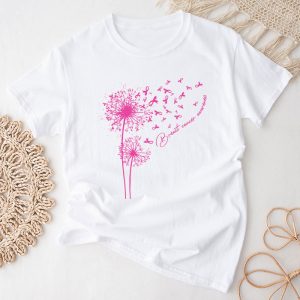 Dandelion Breast Cancer Awareness Pink Ribbon Support Gift T Shirt 1