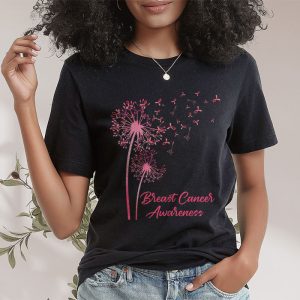 Dandelion Breast Cancer Awareness Pink Ribbon Support Gift T Shirt 2 2