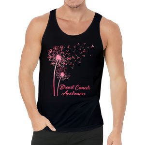 Dandelion Breast Cancer Awareness Pink Ribbon Support Gift Tank Top 3 2