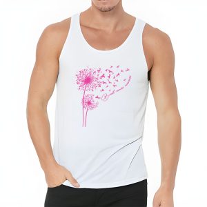 Dandelion Breast Cancer Awareness Pink Ribbon Support Gift Tank Top 3