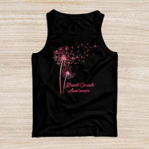 Dandelion Breast Cancer Awareness Pink Ribbon Support Gift Tank Top