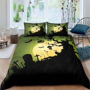 Dark Evil Halloween Pumpskin Bedding Set Bedroom Decor