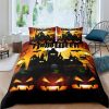 Dark Halloween Pumpskin Bedding Set Bedroom Decor