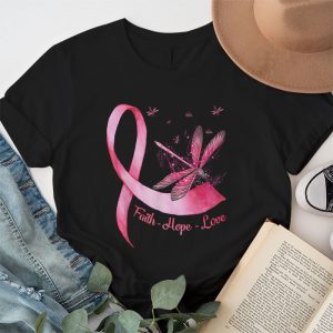 Faith Hope Love Pink Ribbon Breast Cancer Awareness T Shirt 1 2