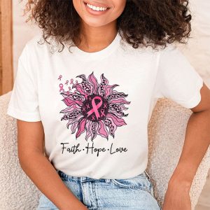 Faith Hope Love Pink Ribbon Breast Cancer Awareness T Shirt 2