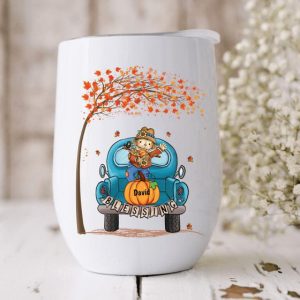 Fall Halloween Grandma Blessings Wine Tumbler