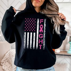 Fight Breast Survivor American Flag Breast Cancer Awareness Hoodie 2 1