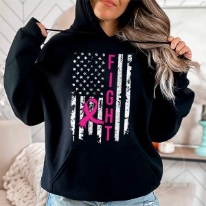 Fight Breast Survivor American Flag Breast Cancer Awareness Hoodie 2 2