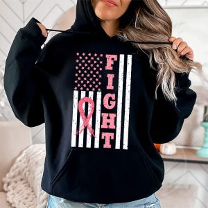 Fight Breast Survivor American Flag Breast Cancer Awareness Hoodie 2 3