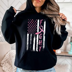 Fight Breast Survivor American Flag Breast Cancer Awareness Hoodie 2