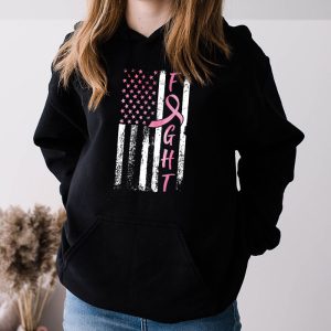 Fight Breast Survivor American Flag Breast Cancer Awareness Hoodie 3 4