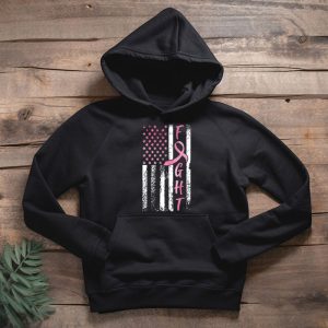 Fight Breast Survivor American Flag Breast Cancer Awareness Hoodie 5