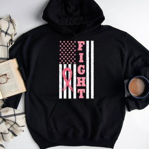 Fight Breast Survivor American Flag Breast Cancer Awareness Hoodie 6 3